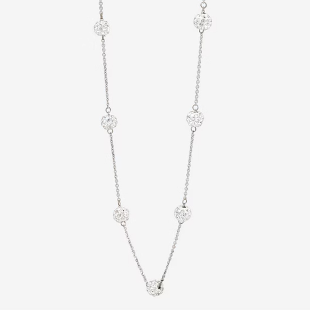 Elegant Silver Necklace with Crystal Accents